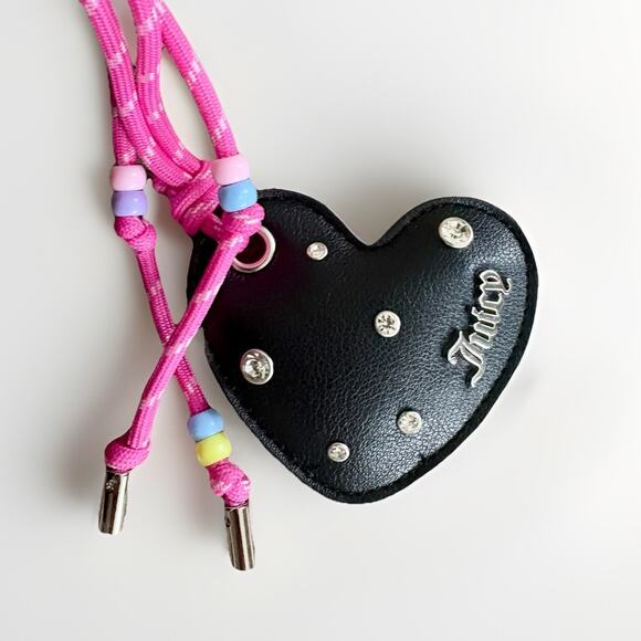 JUICY COUTURE Juicify Shoulder Bag Charms Scottie Dog BLK Liquorice Textured Y2K - Picture 11 of 16